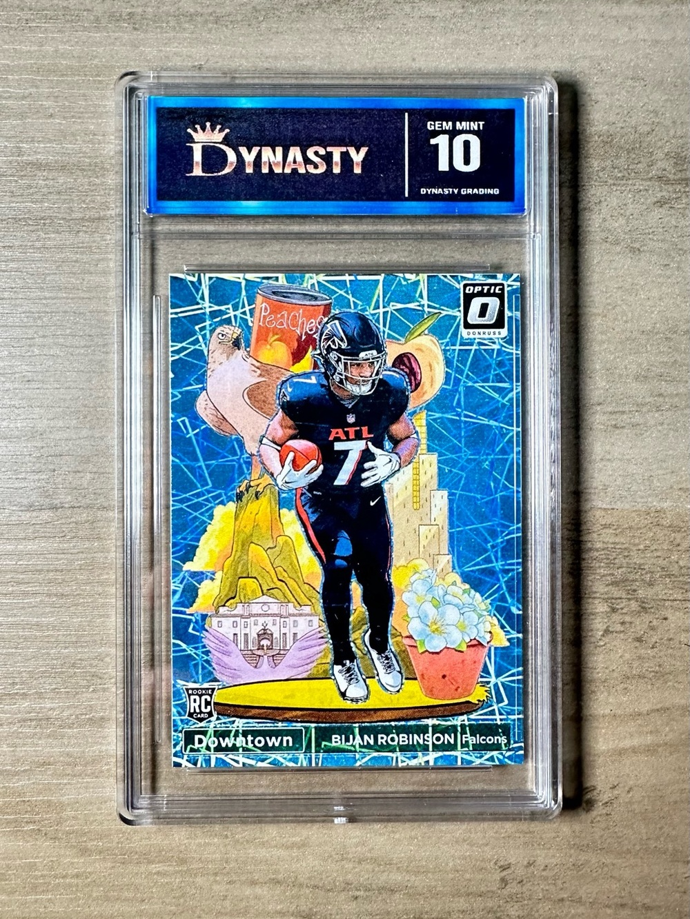 Bijan Robinson 2024 Downtown #10 Rookie Gem Mint 10 Novelty Football Card.